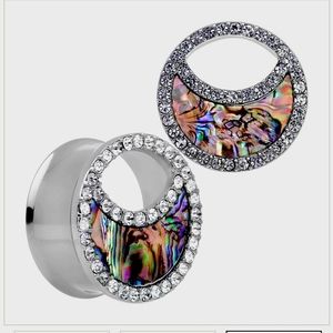 0g 8mm Crescent Moon Sea Shell Plugs